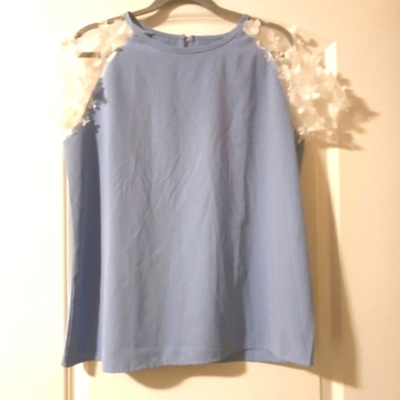 Flower Petals Cottagecore Feminine sheer sleeve Blouse. - Picture 1 of 7